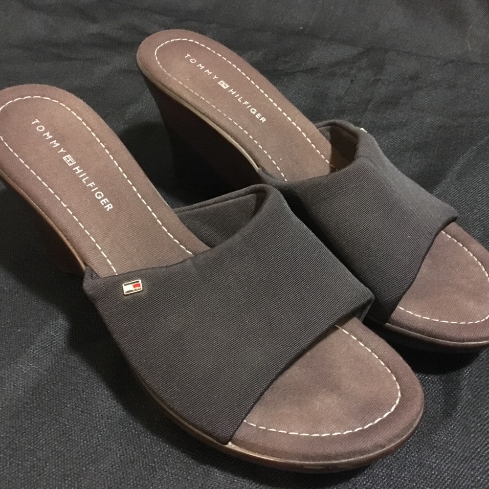 Tommy Hilfiger wedge sandals.